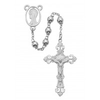 Rhodium Silver Beads Rosary - 6mm Beads