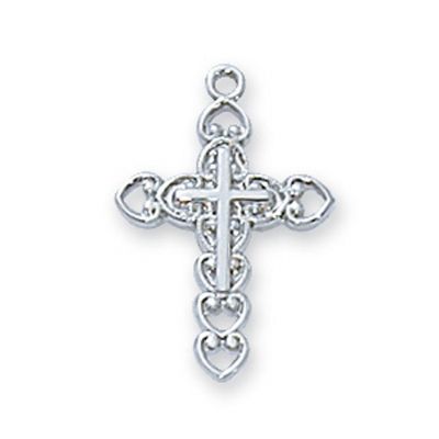 Rhodium Finish Cross 16 inch Necklace Chain 735365073382 - RC8002