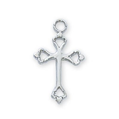 Rhodium Finish Cross 16 inch Necklace Chain & Box 735365564194 - RC8003