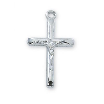 Rhodium Finish Crucifix 18 inch necklace Chain & Box 735365563951 - RC8013