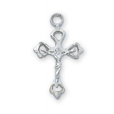 Rhodium Finish 9/16 x 3/8 inch Crucifix 16 inch Necklace Chain 2Pk - 735365563968 - RC8017