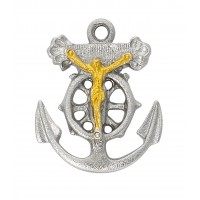 Rf Two Tone Anchor Crucifix