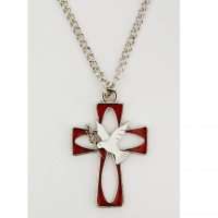 Rhodium Enamel Holy Spirit
