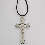 2 inch Rhodium White Holy Mass Crucifix