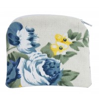 Blue Floral Rosary Pouch