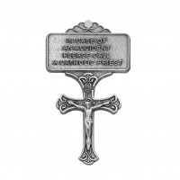 Pewter Visor Clip, Crucifix