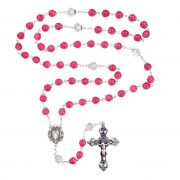 Sterling Pink & Crystal Rosary