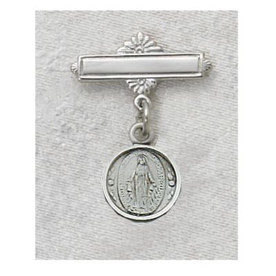Sterling Silver Miraculous Medal Baby Pin with Gift Box - 735365690817 - 422LMIT