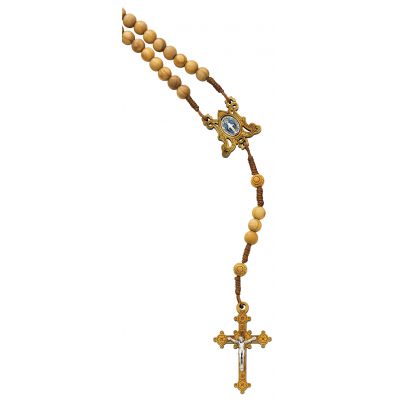 8mm Olive Wood Miraculous Rosary - 735365521746 - P156C