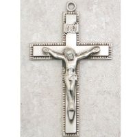 Sterling Silver 1-3/8 inch Crucifix w/24 inch Necklace Chain