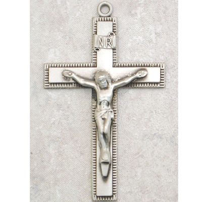 Sterling Silver 1-3/8 inch Crucifix w/24 inch Necklace Chain - 735365506156 - L9075