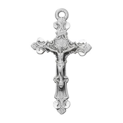 Pewter Crucifix With 24" Silver Tone Chain / Gift Box 735365165599 - D5017