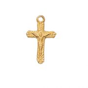 Gold Plated Sterling Silver 12/1 inch Crucifix 16 inch Necklace