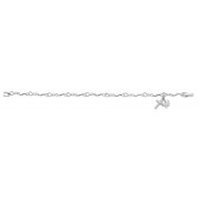 7 1/2 inch Cubic Zirconia Bracelet w/Rhodium Holy Spirit Medal