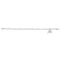 7 1/2 inch Cubic Zirconia Bracelet w/Rhodium Holy Spirit Medal
