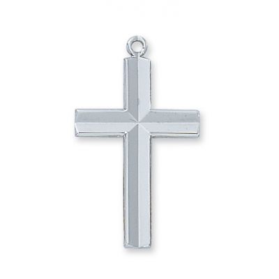 Sterling Silver Engraved Cross 24 inch Necklace Chain - 735365431625 - L9012