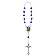 Blue Our Lady Lourdes Auto Rosary