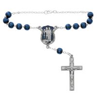 St Michael Blue Auto Rosary
