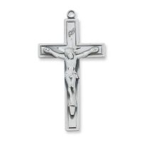 Sterling Silver 1 3/4 inch Crucifix 24 inch Necklace/Gift Box