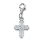 4 Way Clipable Rhodium Cross Charm