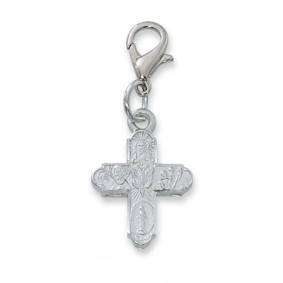 4 Way Clipable Rhodium Cross Charm 735365546602 - CL2210S