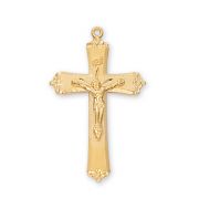 Gold Plated Sterling Silver Small Crucifix 18 inch Necklace Chain