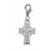 Rhodium Finish Celtic Crucifix Clipable Charm