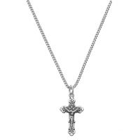 Sterling Silver 3/4 x 3/8 inch Crucifix 13 inch Necklace Chain