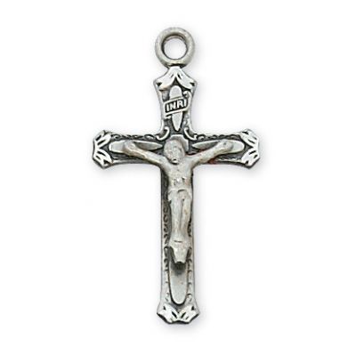 Sterling Silver 1in. Crucifix 18 inch Necklace & Gift Box - 735365218844 - L8070