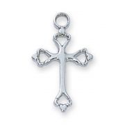 Sterling Silver 11/16 inch Cross 16 inch Necklace Chain & Box