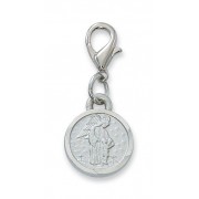 Rhodium Plated Guardian Angel Clipable Charm