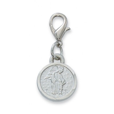 Rhodium Plated Guardian Angel Clipable Charm 735365546619 - CL1514GA
