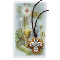 Olive Wood 4-way Pendant, Prayer Card