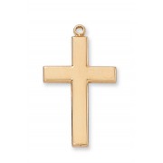 Gold Plated Sterling Silver Cross 24 inch Chain