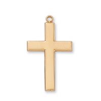 Gold Plated Sterling Silver Cross 24 inch Chain