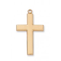 Gold Plated Sterling Silver Cross 24 inch Chain