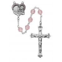 Sterling Silver 7mm Rose Tincut Rosary