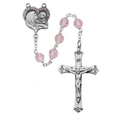 Sterling Silver 7mm Rose Tincut Rosary - 735365067787 - R399LF