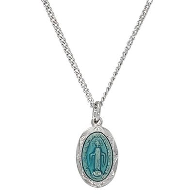 Sterling Silver Miraculous With Blue Enamel 13 inch Necklace Chain - 735365705412 - L1203MIBBB