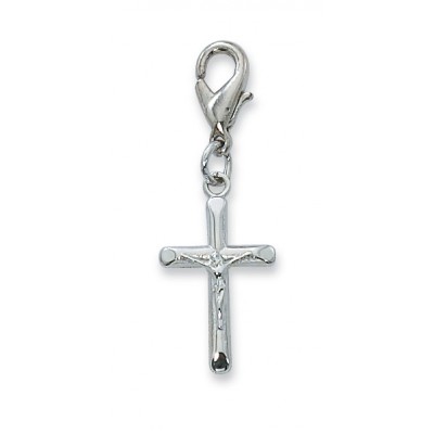 Rhodium Finish Crucifix Clipable Charm 735365546626 - CL8013