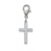 Rhodium Finish Cross Clipable Charm