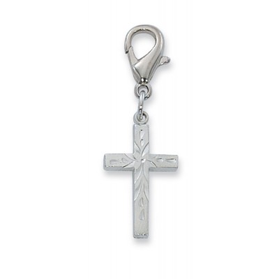 Rhodium Finish Cross Clipable Charm 735365546633 - CL7002