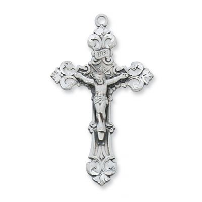 Sterling Silver Crucifix 24 inch Chain Necklace & Gift Box - 735365447541 - L5014