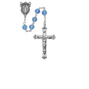 Sterling Silver 7mm Blue Tincut Rosary