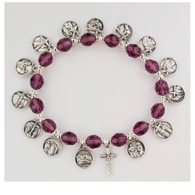 8mm Purple Stations Of Cross Bracelet - 735365499274 - BR852