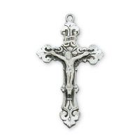 Sterling Silver Crucifix With 18" Rhodium Plated Chain/Gift Box