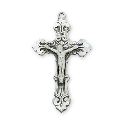 Sterling Silver Crucifix With 18" Rhodium Plated Chain/Gift Box - 735365100514 - L5020