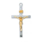Sterling Silver 1-1/4in. Crucifix 20 inch Necklace Chain & Box