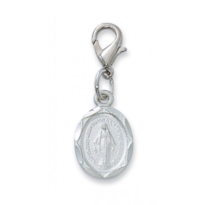 Rhodium Plated Miraculous Medal Clipable Charm 735365610969 - CL1603MI