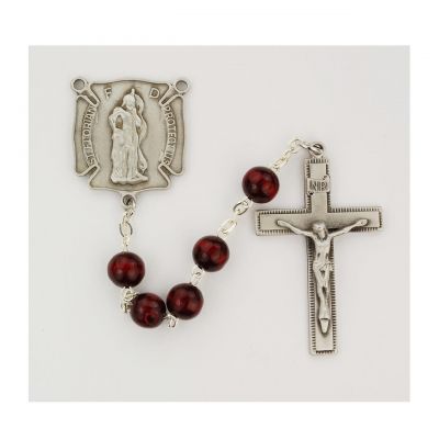 7mm Red Wood St. Florian Firefighter Rosary - 735365517862 - R684DF